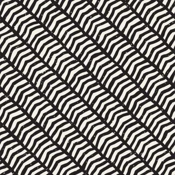 Simple ink geometric pattern. Monochrome black and white strokes background Stockillustratie