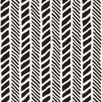 Simple ink geometric pattern. Monochrome black and white strokes background Illustrazione stock