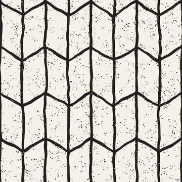 Simple ink geometric pattern. Monochrome black and white strokes background.  스톡 일러스트