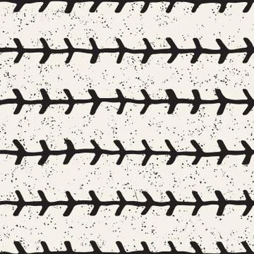 Simple ink geometric pattern. Monochrome black and white strokes background Illustrazione stock