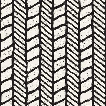 Simple ink geometric pattern. Monochrome black and white strokes background Stock Illustration