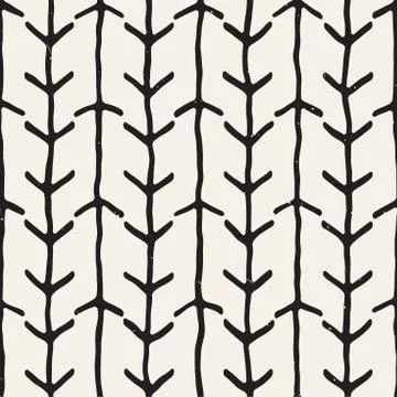 Simple ink geometric pattern. Monochrome black and white strokes background 스톡 일러스트