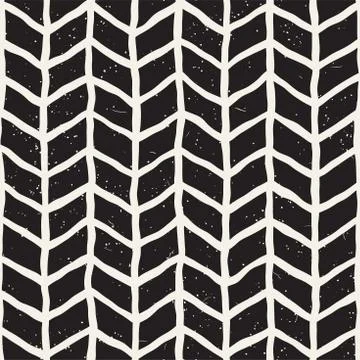 Simple ink geometric pattern. Monochrome black and white strokes background Stock Illustration