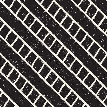Simple ink geometric pattern. Monochrome black and white strokes background.  Stock Illustration