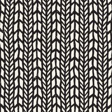 Simple ink geometric pattern. Monochrome black and white strokes background.  イラスト素材