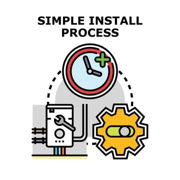Simple install process with fast efficient setup 库存插图