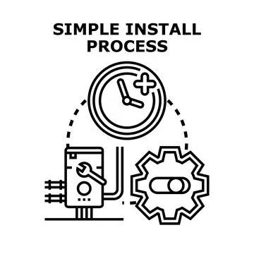 Simple install process with fast efficient setup Stock Illustration