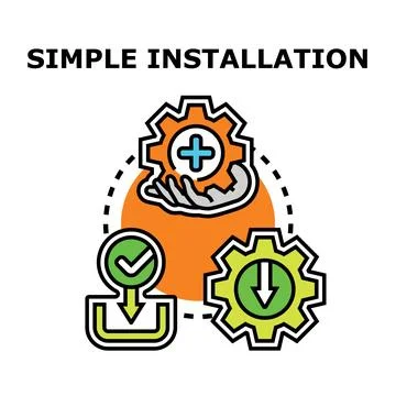 Simple installation process with easy setup steps Illustrazione stock