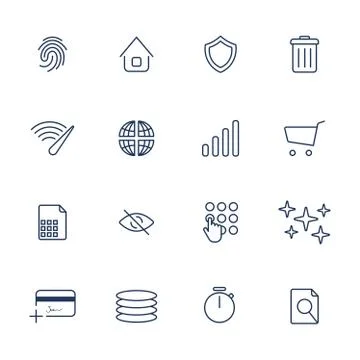 Simple internet icons set. Universal internet icons Illustrazione stock