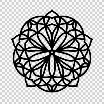 Simple Intricate Circular Mandala Line Art Ornament Stock Illustration
