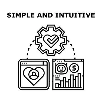 Simple intuitive user experience and business analytics concept 스톡 일러스트