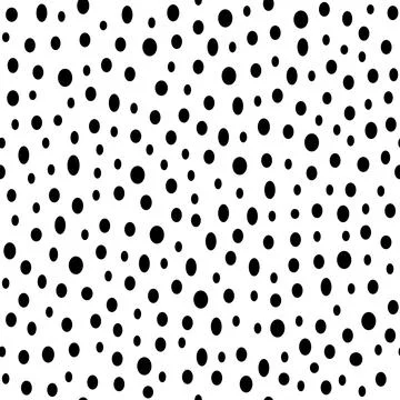 Simple irregular dot seamless pattern, black dots on white. イラスト素材