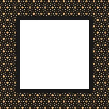 Simple Islamic Arabic Ornament Square Frame Template Stock Illustration