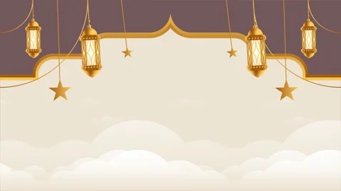 Simple Islamic background with seamless swinging lantern and stars ornament Stock Footage 238564654