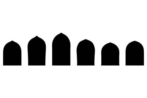 Simple Islamic door set design Stock Illustration