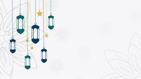Simple Islamic looping with ornament looping animation for video background Stock Footage 238564100