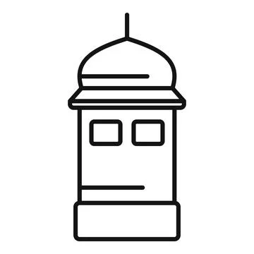 Simple islamic mosque building line icon showing religion Ilustración de archivo