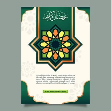Simple Islamic Ornament Flyer Template Design イラスト素材