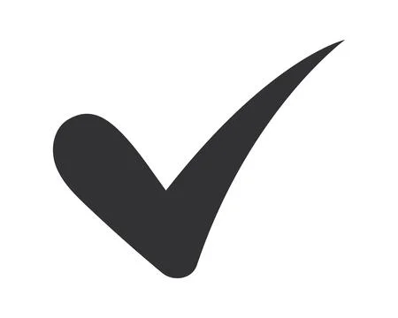 Simple, isolated check mark on white. Represents agreement, approval, confi.. Stock Illustration