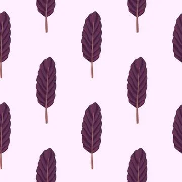 Simple isolated pattern with leaf silhouettes. Minimalistic botanic ornament  Illustrazione stock