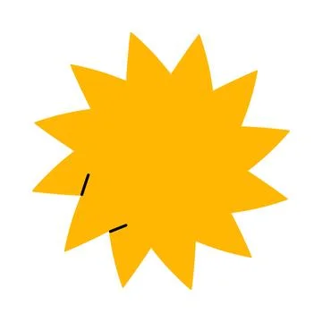 Simple Isolated Yellow Starburst Vector Icon Illustration
