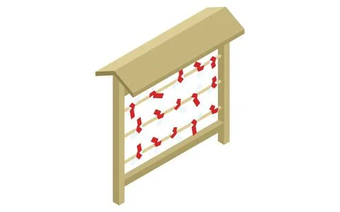 Simple isometric icon of a fortune-telling knotting station Stock Illustration