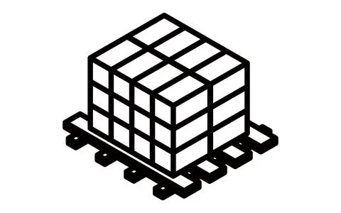 Simple isometric illustration of loads on pallets, logistics, distribution,.. Illustrazione stock