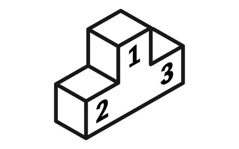 Simple isometric illustration of podium, image of ranking Illustrazione stock