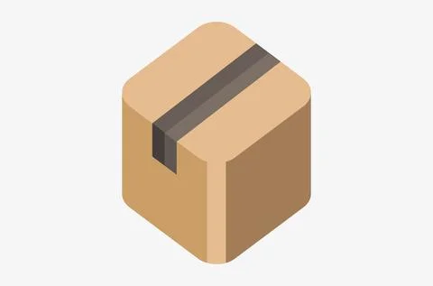 Simple isometric vector icon of a paper box Illustrazione stock