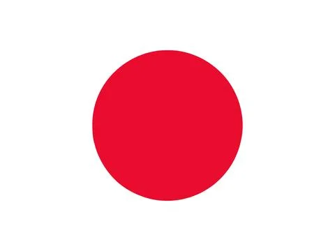 Simple Japanese Flag Red Circle on White Background Stock Illustration