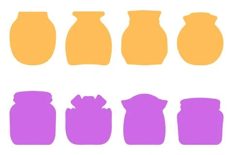 Simple jar illustration design set Stock Illustration