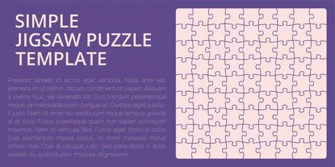 Simple jigsaw puzzle template - completed pieces on right side, empty space.. Stock Illustration