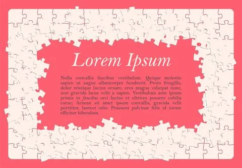 Simple jigsaw puzzle template - sides completed, empty space in middle for te Stock Illustration