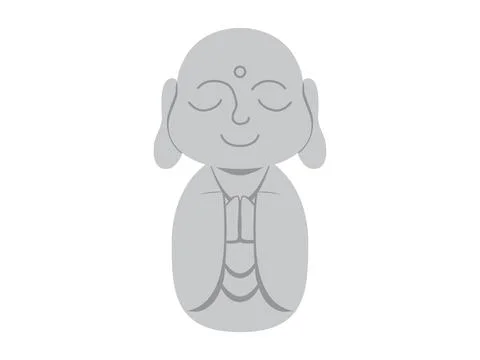 Simple Jizo illustration. Colored flat design. Stock Illustration