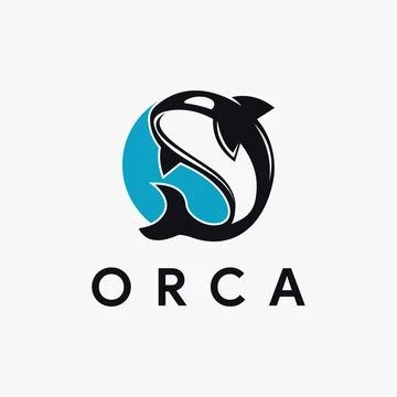 Simple jumping orca logo icon vector template on white background Stock Illustration