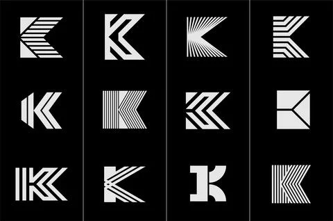 SImple K logo design collection. Modern K letter logo vector template set. Stock Illustration