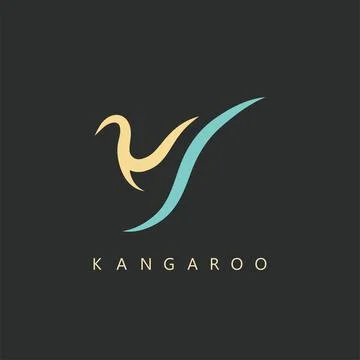 Simple kangaroo icon vector concept design for branding web Stock Illustration