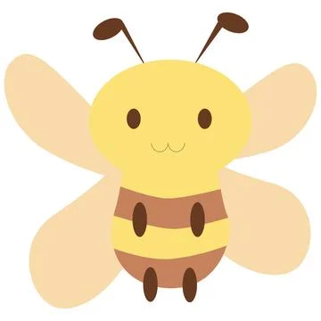 Simple Kawaii Bee Mascot Vector Design Stock Illustration