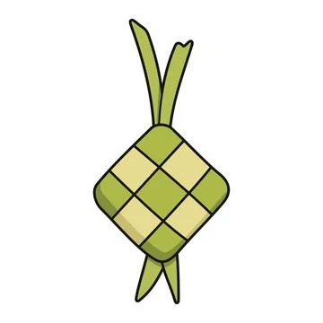 Simple Ketupat Eid Mubarak Illustration Vector Template Stock Illustration