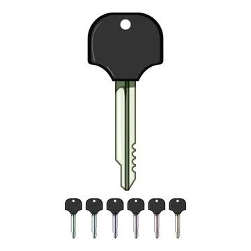 Simple key cartoon vector graphic Ilustração Stock