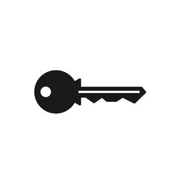 Simple key design, Outline flat icon Stockillustratie