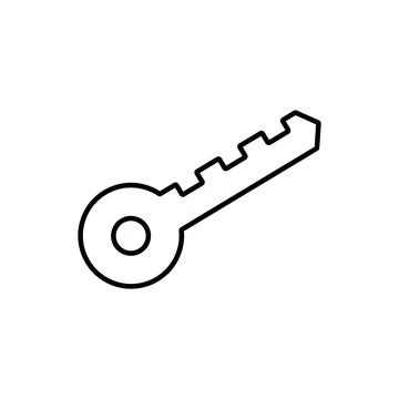 Simple key design, Outline style icon Stock Illustration