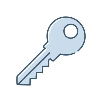 Simple key icon. A basic illustration of a key, symbolizing access, unlocki.. Stock Illustration