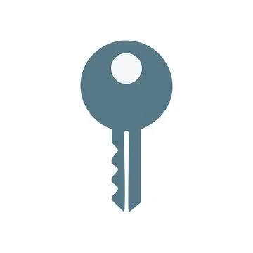 Simple key icon. Flat design key icon representing access, entry, or unlock. Stock-Illustration