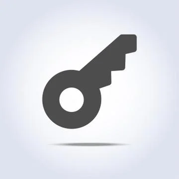 Simple key icon in gray color Stock Illustration