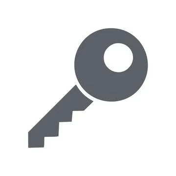 Simple key icon. Gray key icon, access, unlock, security, password, authori.. Stock Illustration