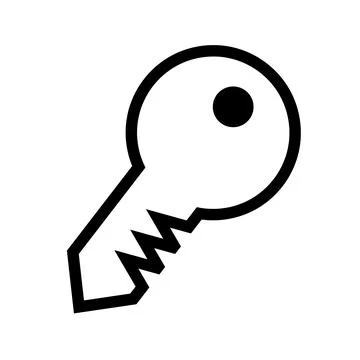 Simple key icon. Security and lock icon. Vector. Ilustración de archivo