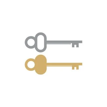 Simple key logo icon design vector template Stockillustratie