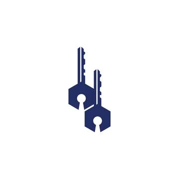 Simple key logo icon design vector template Stockillustratie