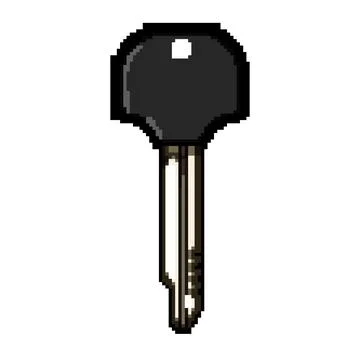 Simple key pixel art vector illustration Ilustração Stock